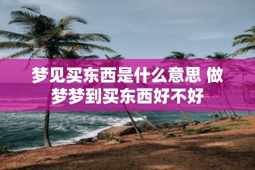 梦见买东西是什么意思 做梦梦到买东西好不好