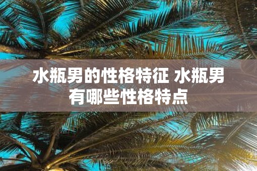 水瓶男的性格特征 水瓶男有哪些性格特点