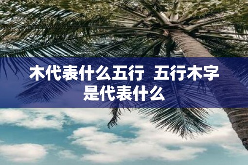 木代表什么五行  五行木字是代表什么