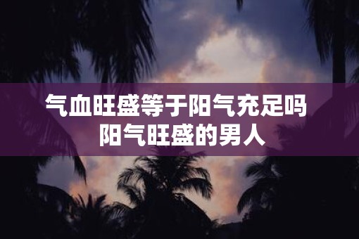 气血旺盛等于阳气充足吗  阳气旺盛的男人