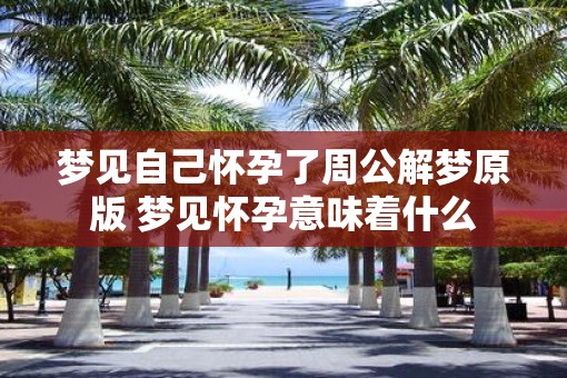 梦见自己怀孕了周公解梦原版 梦见怀孕意味着什么