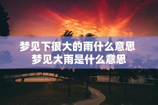梦见下很大的雨什么意思 梦见大雨是什么意思
