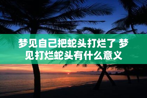 梦见自己把蛇头打烂了 梦见打烂蛇头有什么意义