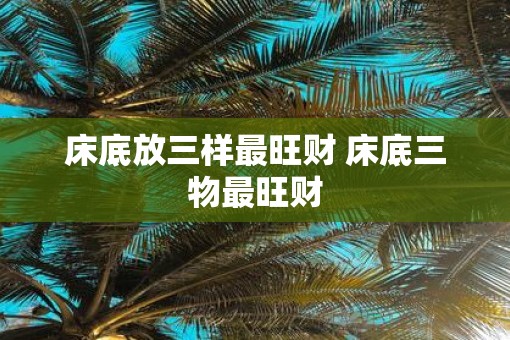 床底放三样最旺财 床底三物最旺财