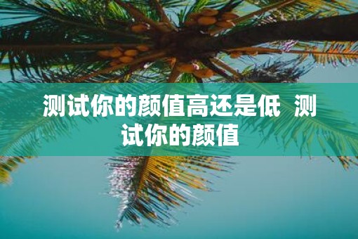 测试你的颜值高还是低  测试你的颜值