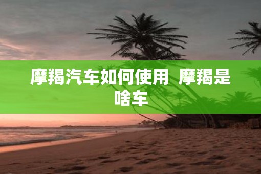 摩羯汽车如何使用  摩羯是啥车