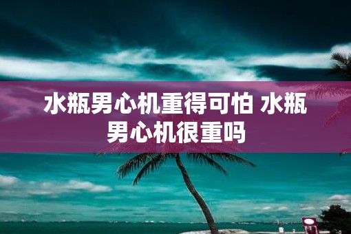 水瓶男心机重得可怕 水瓶男心机很重吗