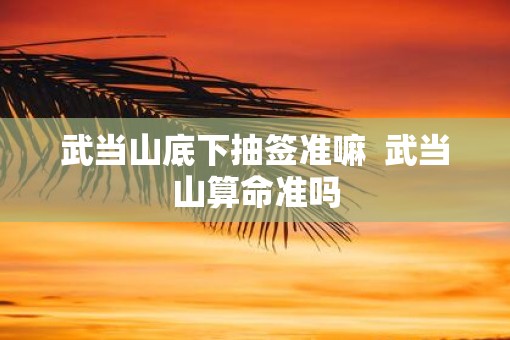 武当山底下抽签准嘛  武当山算命准吗