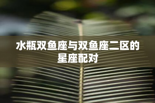 水瓶双鱼座与双鱼座二区的星座配对 水瓶双鱼座与双鱼座二区的星座配对