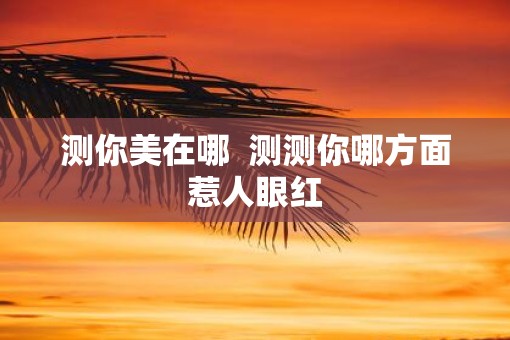 测你美在哪  测测你哪方面惹人眼红