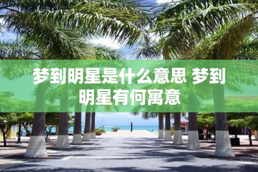 梦到明星是什么意思 梦到明星有何寓意