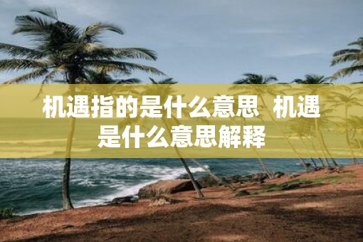机遇指的是什么意思  机遇是什么意思解释