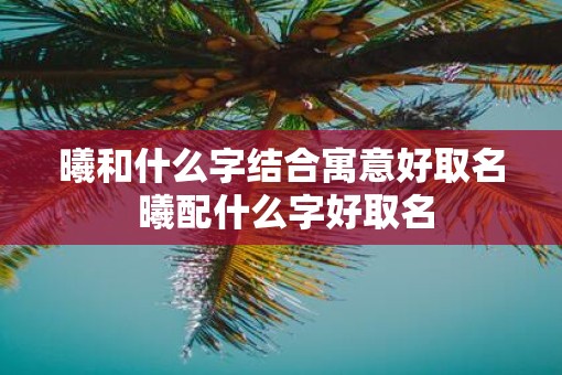 曦和什么字结合寓意好取名 曦配什么字好取名