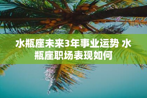 水瓶座未来3年事业运势 水瓶座职场表现如何