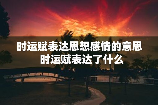 时运赋表达思想感情的意思  时运赋表达了什么