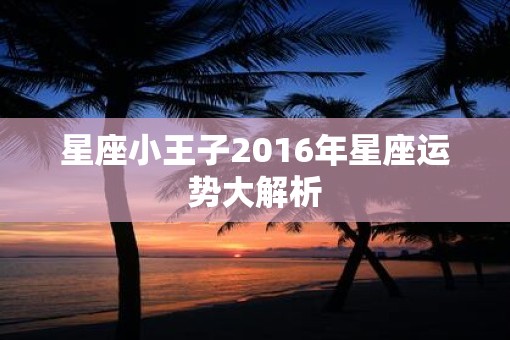 星座小王子2016年星座运势大解析