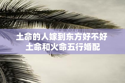 土命的人嫁到东方好不好 土命和火命五行婚配