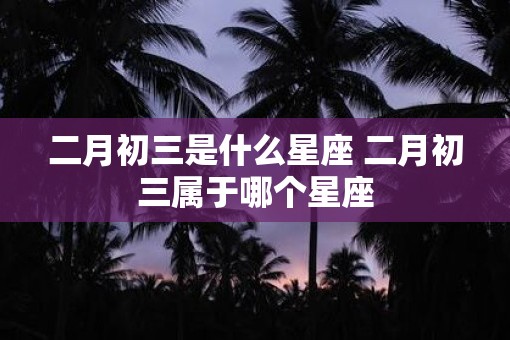 二月初三是什么星座 二月初三属于哪个星座