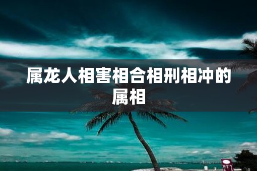 属龙人相害相合相刑相冲的属相