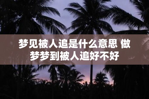 梦见被人追是什么意思 做梦梦到被人追好不好