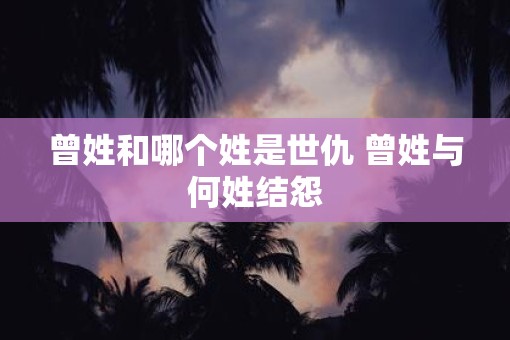 曾姓和哪个姓是世仇 曾姓与何姓结怨