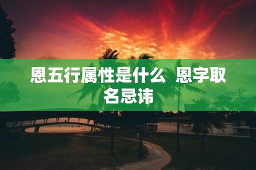 恩五行属性是什么  恩字取名忌讳