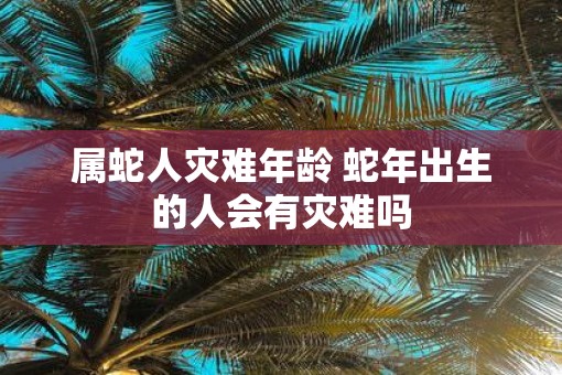 属蛇人灾难年龄 蛇年出生的人会有灾难吗