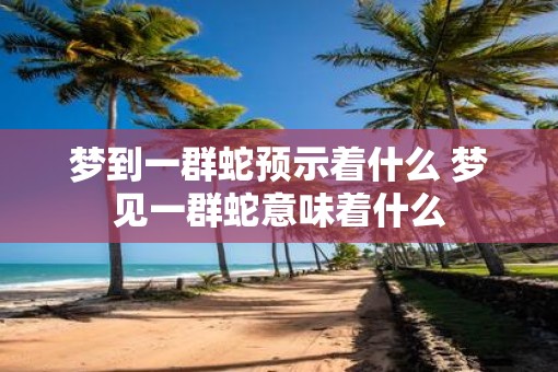 梦到一群蛇预示着什么 梦见一群蛇意味着什么