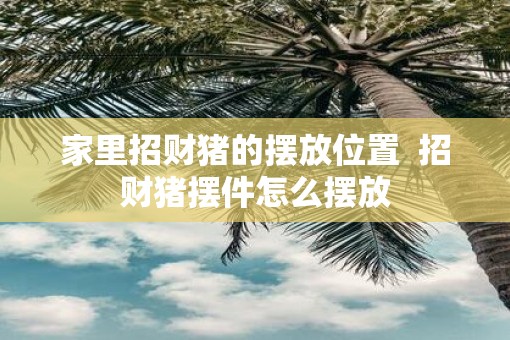 家里招财猪的摆放位置  招财猪摆件怎么摆放