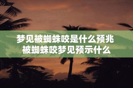 梦见被蜘蛛咬是什么预兆 被蜘蛛咬梦见预示什么