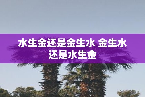 水生金还是金生水 金生水还是水生金