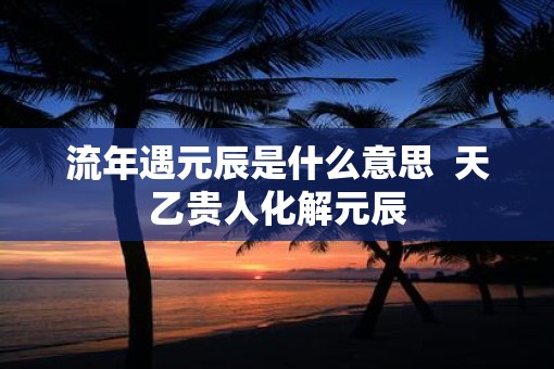 流年遇元辰是什么意思  天乙贵人化解元辰