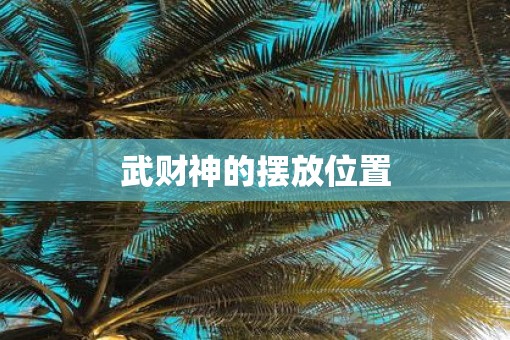 武财神的摆放位置
