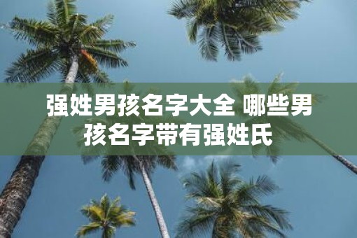 强姓男孩名字大全 哪些男孩名字带有强姓氏