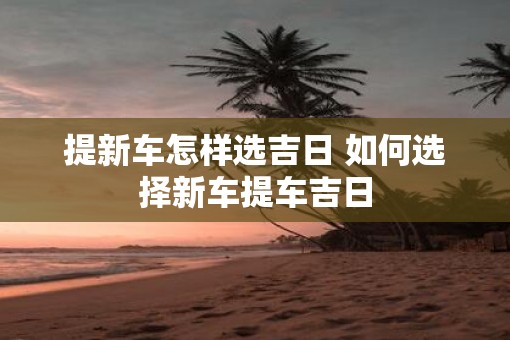 提新车怎样选吉日 如何选择新车提车吉日
