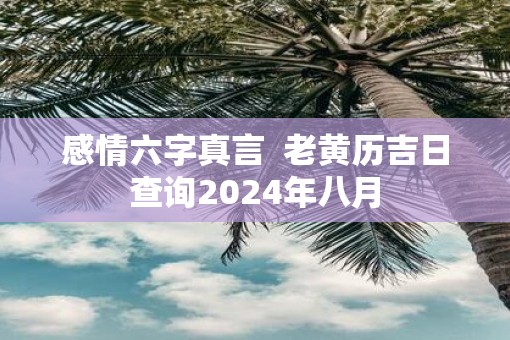 感情六字真言  老黄历吉日查询2025年八月