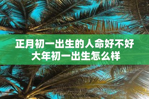 正月初一出生的人命好不好 大年初一出生怎么样
