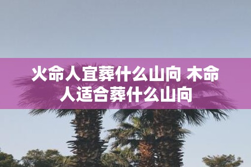 火命人宜葬什么山向 木命人适合葬什么山向
