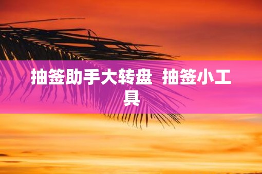 抽签助手大转盘  抽签小工具