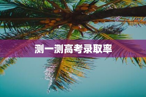测一测高考录取率