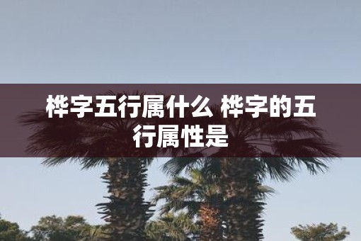 桦字五行属什么 桦字的五行属性是