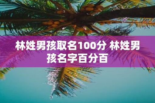 林姓男孩取名100分 林姓男孩名字百分百