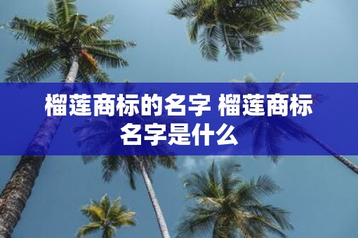 榴莲商标的名字 榴莲商标名字是什么