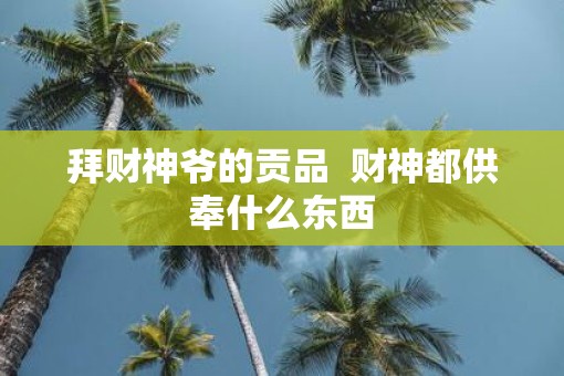 拜财神爷的贡品  财神都供奉什么东西