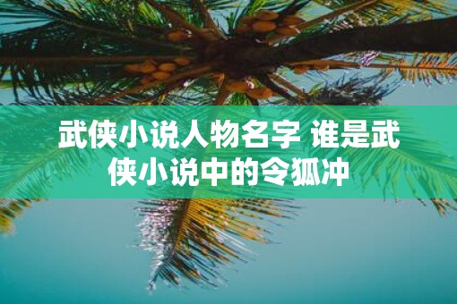 武侠小说人物名字 谁是武侠小说中的令狐冲