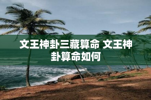 文王神卦三藏算命 文王神卦算命如何