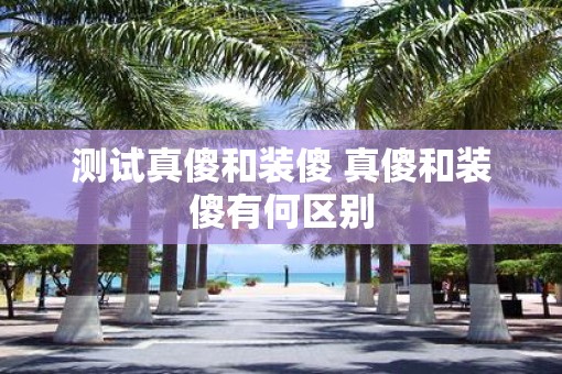 测试真傻和装傻 真傻和装傻有何区别