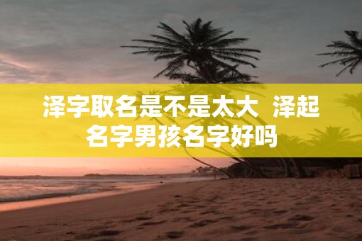 泽字取名是不是太大  泽起名字男孩名字好吗