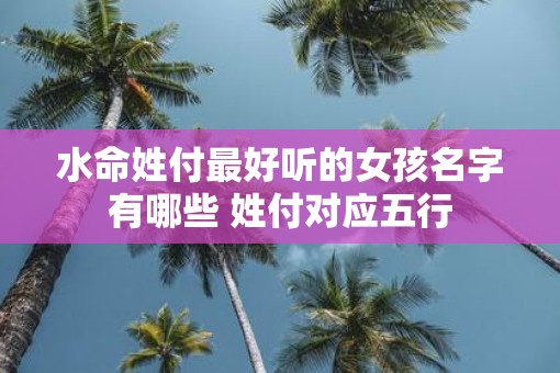 水命姓付最好听的女孩名字有哪些 姓付对应五行