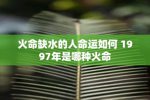 火命缺水的人命运如何 1997年是哪种火命